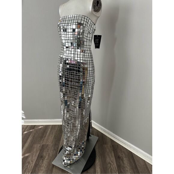 NWT Retrofete Strapless Bodycon Metallic Imani Dress Evening Gown Silver XS - Picture 9 of 17